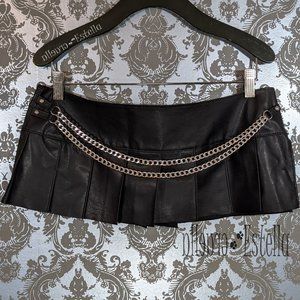 Faux Leather Pleated Mini Skirt